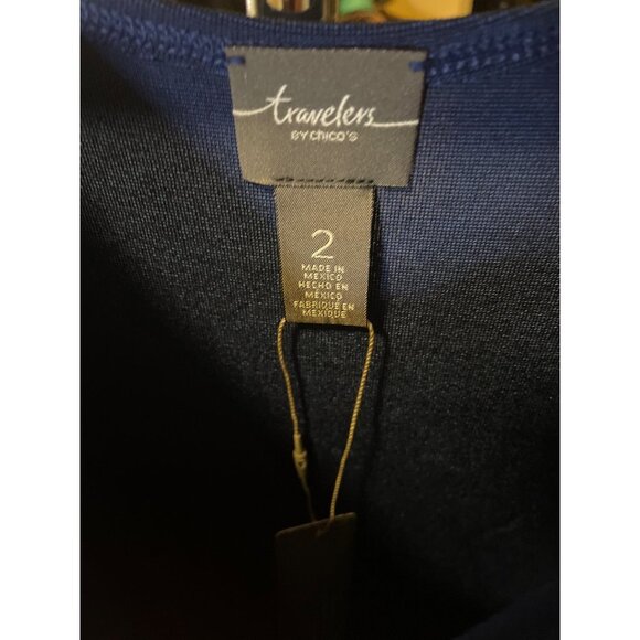 Travelers by Chico's NWT Blue Scoop Neck Sleeveless Knit Pullover Top SZ Large - Picture 4 of 7